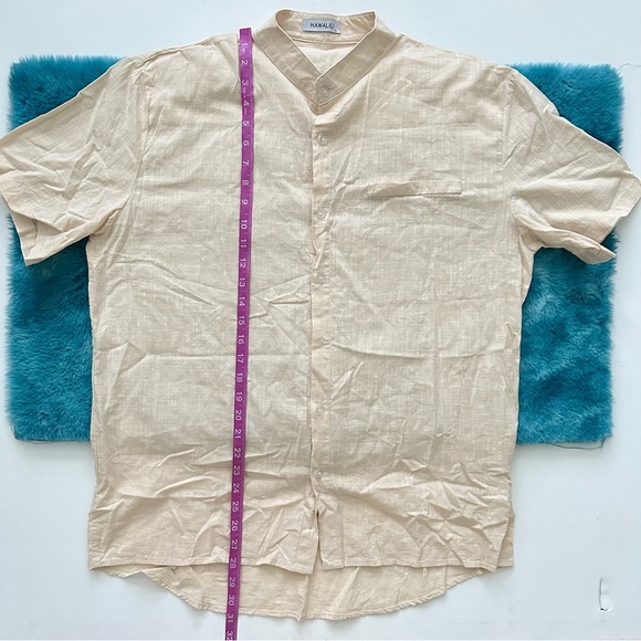 Men’s Short Sleeve Mandarin Collar Shirt Size L - Picture 8 of 11